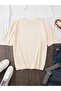 Women's Gold Heart Printed Oversize Crew Neck T-Shirt - 2