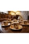 Ottoman Motif Burgundy Gold Gilded Coffee Cup Set for 6 People