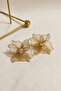 Women's Gold Flower Pearl Wire Earrings