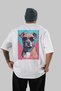 For Dog Lovers 46 White Oversize T-Shirt with Dog Print on the Back 100% Cotton Unisex Dog Lover Premium Design - 2