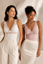 Women's 2-Piece Lace Detailed V-Neck Cotton & Modal Stretchy Bustier Undershirt - Advantage Pack of 2
