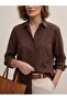 Kadın Mürdüm Pamuklu Basic Casual Gömlek - 4