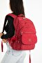 Unisex Red School Bag, Travel Bag with Laptop Compartment, Waterproof Crinkle Fabric Backpack, 45X30Cm