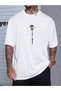 Rose Printed Oversize Men's T-Shirt Casual Boyfirend