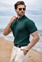 Nefti Green Half Zip Polo Collar Men's Knitwear T-Shirt E7458 - 2