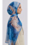 Yanki Patterned Viscose Shawl - Blue - 3