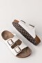Unisex White Soft Pad Sole Double Strap Buckle Daily Comfortable Summer Home & Outdoor Slippers - 3