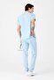 Lycra Baby Blue Hakim Collar Scrubs - 6