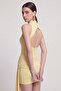 Backless Skirt Draped Mini Daisy Dress Yellow - 2