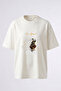 Antique Gold Sculpture Design Back Printed Cotton White Oversize T-Shirt