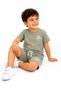 Boys' Summer 100% Cotton T-Shirt and Shorts Set Light Khaki Green 2-Piece Set 2-3-4-5 Years Old - 3