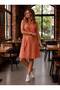 Washed denim linen high quality pocketed accessory elegant dress - 3