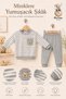 Boy's - Baby Set - Striped Seasonal Top and Bottom Set with Teddy Bear Pocket - 3