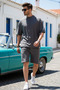 Men's Basic Oversize Short Sleeve Top and Shorts Comfortable Cut Two-Piece Set