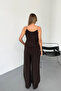 Women's Modal Two-Piece Suit with Straps and Trousers Brown - 6030 - 4