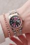 New Model Jubilee Bracelet with Calendar, Burgundy Dial Women's Wristwatch, Waterway Bracelet as a Gift