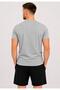Men's Gray Melange Cotton Lycra Single Jersey Short Sleeve-T-Shirt-D230 - 3