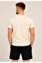Men's Cream Cotton Lycra Single Jersey Short Sleeve-T-Shirt-D230 - 3