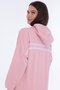 Women's Cotton Hooded Stripe Detailed Tracksuit Set Pink -8521 - 4