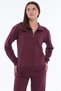 Women's Cotton Zippered Wide Leg Tracksuit Set Claret Red 8528 - 5