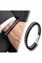 Chain Model Steel and Leather Bracelet 31684B2D1