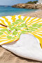 Retro Sunlight Summer Themed Beach Towel - Bohemian Orange Green Pool Sea Bathing Seaside Coverlet - 5