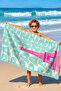 Paris Themed City Beach Towel - Modern Pop Art Turquoise Pink Quick Dry Microfiber Towel - 2
