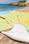 Sun Sea Themed Modern Beach Towel-Marine Yellow Blue Striped Pool Quick Drying Microfiber Towel - 5