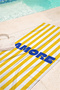 Striped Summer Amore Themed Beach Towel-Modern Mediterranean Yellow White Pool Sea Quick Drying Cover Towel - 6