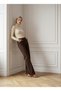 Ema 90's Bitter Brown Lycra Super High Waist Loose Stretch Jeans Palazzo Trousers - 2