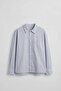 Men's Boxy Fit Cotton Striped Long Sleeve Shirt Ecru/Blue