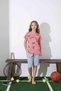 Girl's Summer Lycra Combed Cotton Top and Shorts Set 2998-P