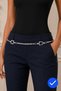 Silver Color Metal Women's Belt |   Stone Detailed Chain Waist Belt - 2