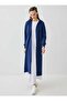 Long Sports Cap with Zipper Hood - Navy Blue - - 4