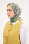 وشاح تينسل مونار بنمط شال أخضر 90x90 - 3