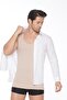 2-Pack Men's Skin Color Invisible Undershirts White Shirts&T-Shirts Anti-Sweat