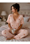 Women's Patterned Short Sleeve Report Pajama Set - 2