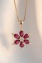 Lotus Flower Necklace Everlasting Necklace Lotus Pendant Burgundy Grape Color Design