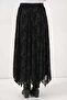 Women's Patterned Black Skirt - 5