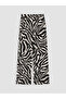 Black Patterned Women's Trousers with Elastic Waist - 3