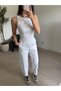White Elastic Waist Big Size Lycra Shalwar Trousers - 2