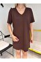 Coffee V-Neck Modal Dress - 2