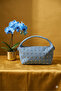 Women's Denim Hand Bag Silver Staple Mini Bag Casual Stylish Denim Bag - 4