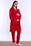 Cotton Maternity Pajama and Dressing Gown Set Effortt - Cherry - 8