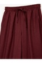 Modal Fabric Wide-Leg Trousers with Tie Waist - Burgundy - 4