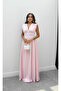 V-Neck Zero Sleeve Modal Waist Fitted Maxi Dress - 5