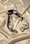 Women's Patterned Scarf Necklace with Pearls and Magnets, Stylish Neck Accessory (45 cm) - 2