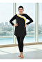 Women's 3-Piece Quick-Dry Long Sleeve Hijab Swimsuit Tunic Leggings Bonnet Set - 4