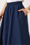 Women's Parachute Fabric Unlined Midi Skirt Navy Blue - 4
