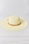 Women's round beach pool garden straw hat ecru - 2